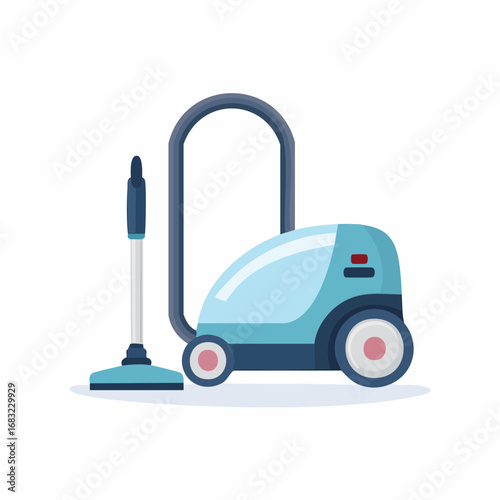 Einfacher Staubsauger in Vektordarstellung, klar und minimalistisch, Symbol für Haushalt, Reinigung und Sauberkeit.