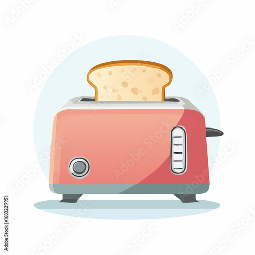 Minimalistischer Toaster als Vektorgrafik, schlichtes Symbol für Küche, Frühstück und Alltag.