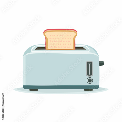 Minimalistischer Toaster als Vektorgrafik, schlichtes Symbol für Küche, Frühstück und Alltag.