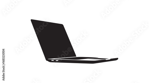 Modern laptop illustration with vibrant color palette and clean lines