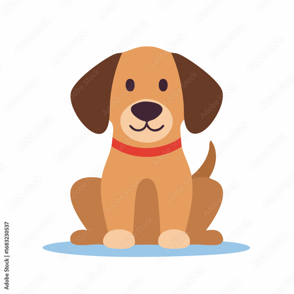 Einfacher Hund als Vektorgrafik, Symbol für Treue, Freundschaft und Haustiere.