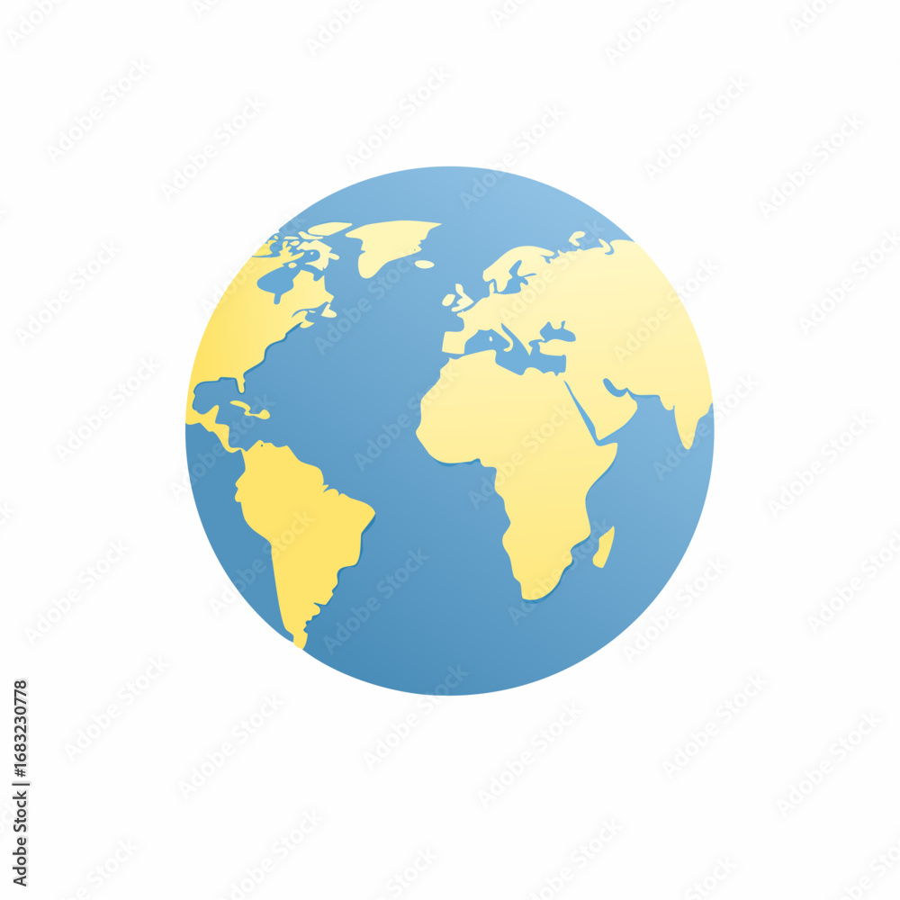 Fototapeta premium Minimalistischer Globus als Vektorgrafik