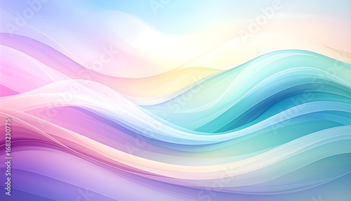 Abstract flowing pastel waves