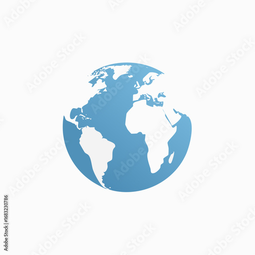 Minimalistischer Globus als Vektorgrafik