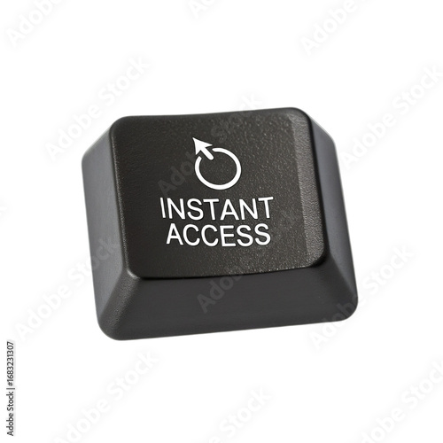 Conceptual image of an Instant Access button, representing immediate online service, data retrieval, and digital technology