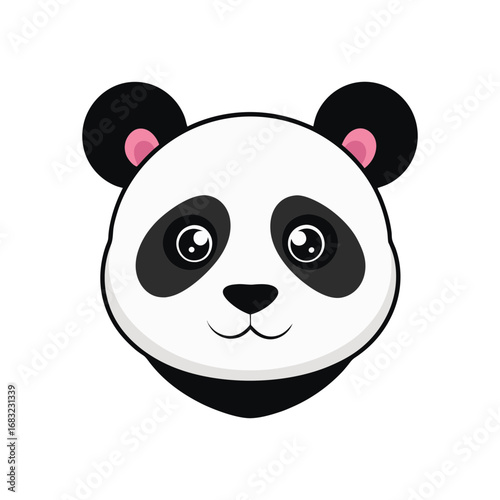 a panda head on vector art