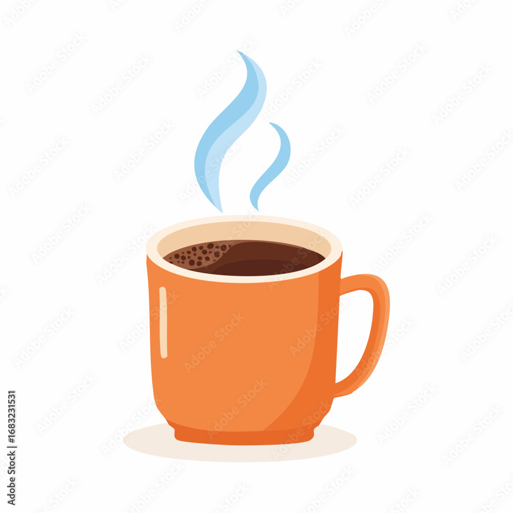 Obraz premium Schlichte Kaffeetasse mit aufsteigendem Dampf