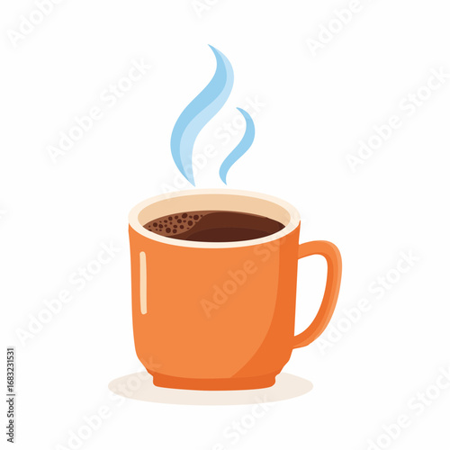 Schlichte Kaffeetasse mit aufsteigendem Dampf