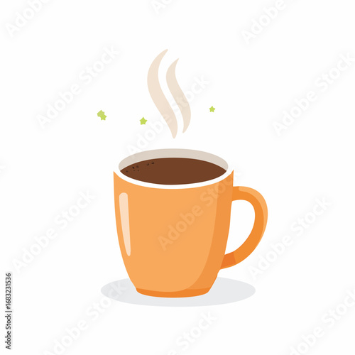 Schlichte Kaffeetasse mit aufsteigendem Dampf