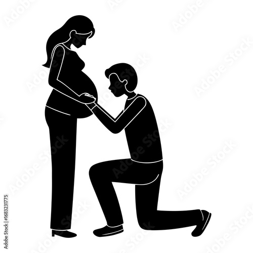 Tender Moment of Expecting Couple in Sunset Glow � Love, Anticipation, and Connection Before Parenthood