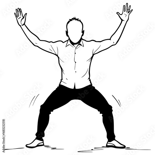 Jubilant Street Performer Leaping in Town Square � Celebration, Coins Falling, and Spontaneous Joy