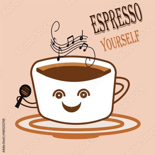 Espresso Yourself , Singing Coffee Cup Art