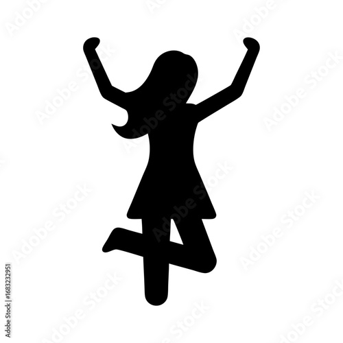 Woman Leaping in Meadow � Joy, Liberation, and Happiness in Sunlit Freedom