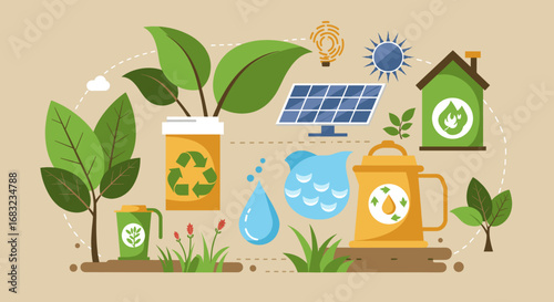 Sustainable Living with Renewable Energy and Recycling