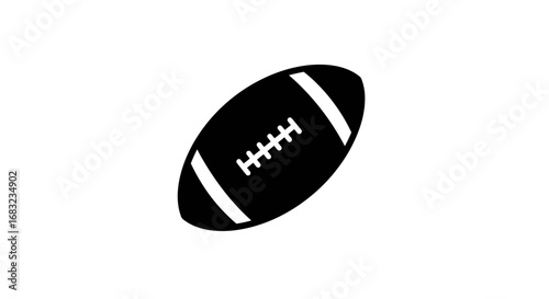 Minimalist Rugby Ball Icon on Dark Background