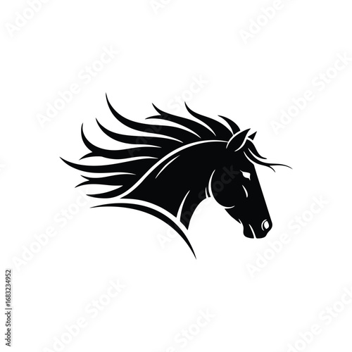 Black Horse Head Logo: A Symbol of Power, Speed, and Freedom.