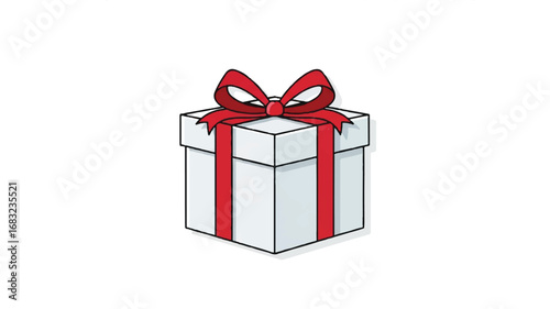 Festive gift box with ribbon and bow design