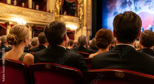 elegant audience watching performance in theater