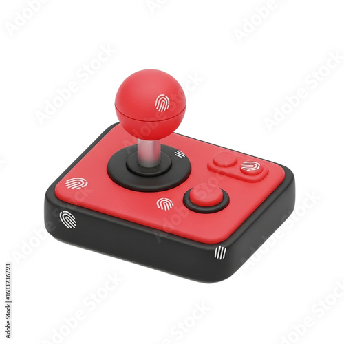 3d icon of Arcade joystick in clay style isolated 