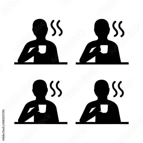 Four friends share coffee around mahogany table by fireplace, intimate atmosphere of warmth, reflection, and unspoken connection
