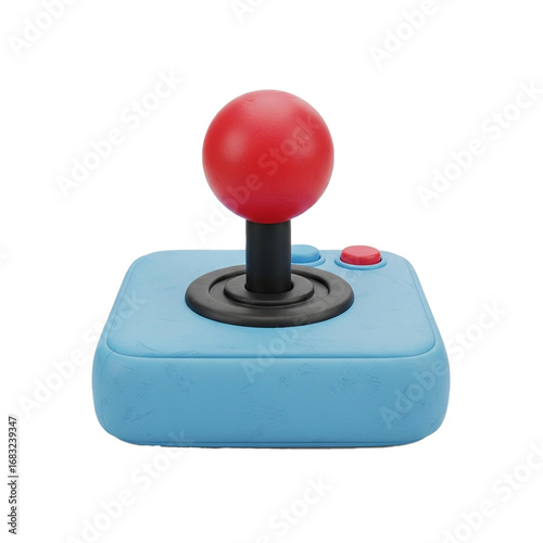 3d icon of Arcade joystick in clay style isolated 