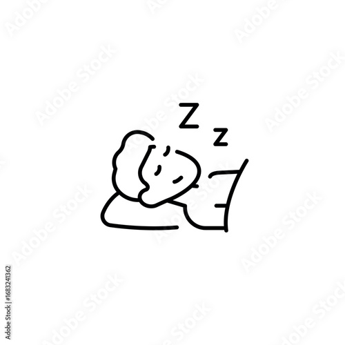 Sleep linear icon. Break time. Line customizable illustration. Contour symbol. Vector isolated outline drawing. Editable stroke