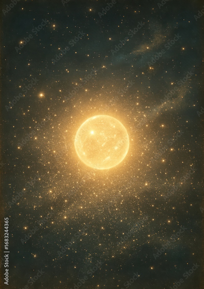 Obraz premium Luminous celestial golden sphere
