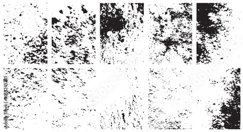 Collection of  Grunge Texture Background for graphic design. Simply Place illustration over any Object to Create grungy Effect.