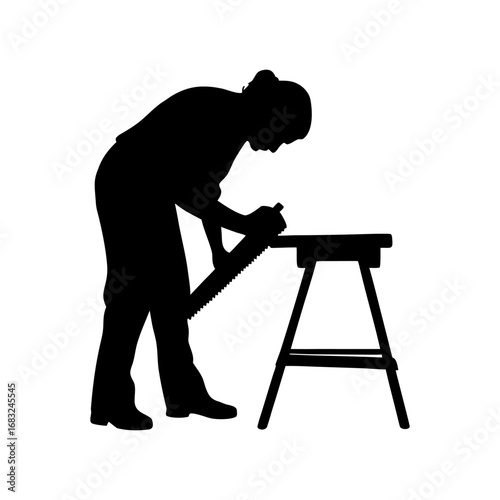 Carpenter Planing Oak in Workshop � Photorealistic Woodworking with Warm Rustic Atmosphere