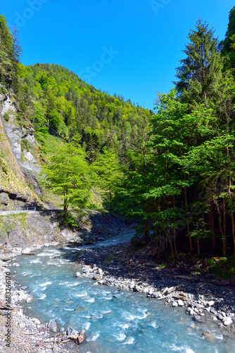 Taminaschlucht oberhalb von Bad Ragaz im Schweizer Kanton St. Gallen