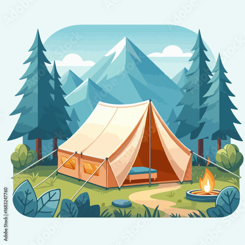 vector illustration of a camping tent