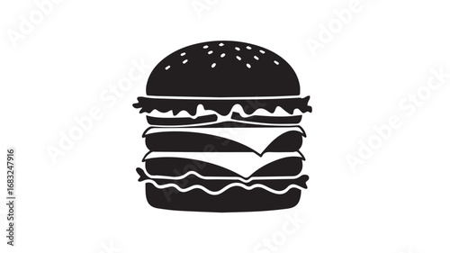 Delicious burger illustration with vibrant colors