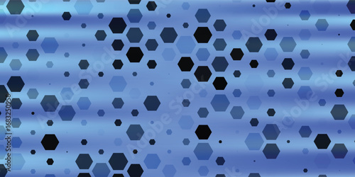 Hexagonal cyberspace blue background. Hexagon grid tech pattern.