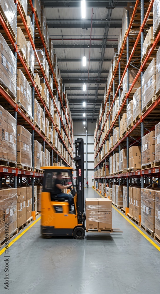 Fototapeta premium Warehouse Inventory Management Efficient Logistics and Storage Solutions
