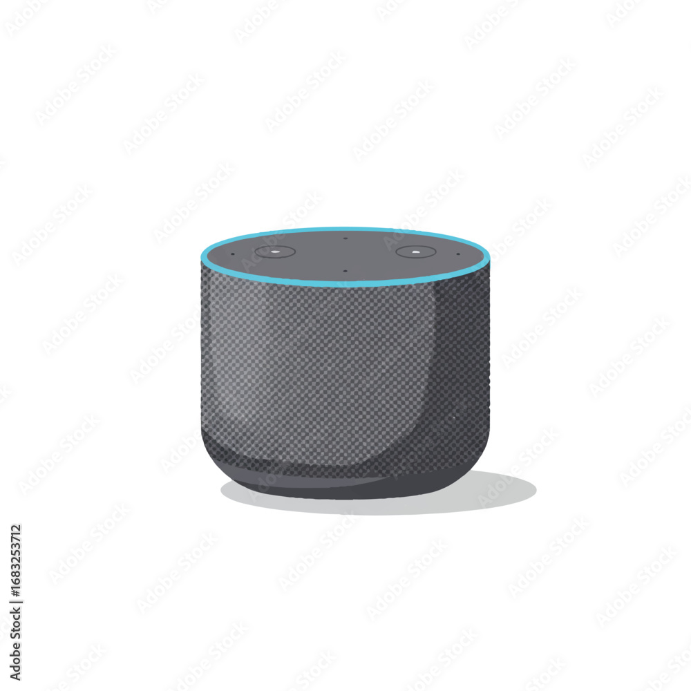 Obraz premium Smart Speaker Voice Assistant Device Vector Illustration