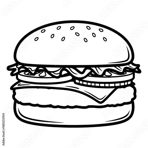 Delicious Burger Vector Art – Quality graphics for use in food brand logos, coffee shop or fast food menus, food blogs, restaurant advertising, digital content, label and packaging designs.