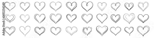 Heart line icon hand draw art ai generated