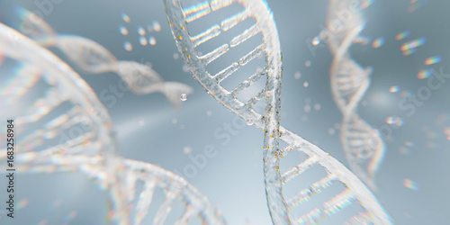Papier peint Elegant visualization of DNA molecular structure in a crystal clear style