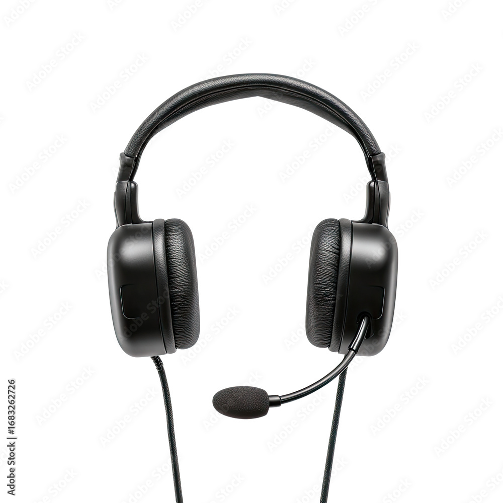 Fototapeta premium Professional Over-Ear Headset with Adjustable Microphone for Clear Communication and Enhanced Audio Experience