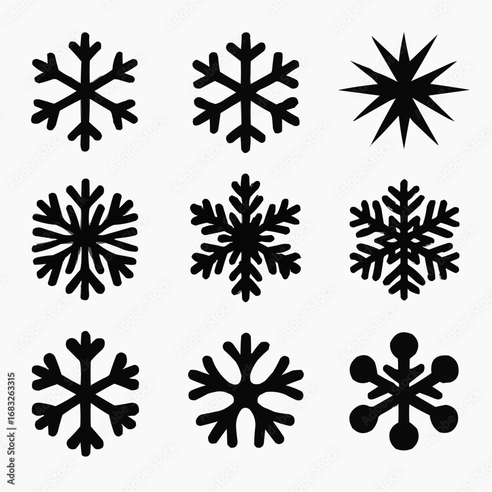 Fototapeta premium set of vector snowflakes