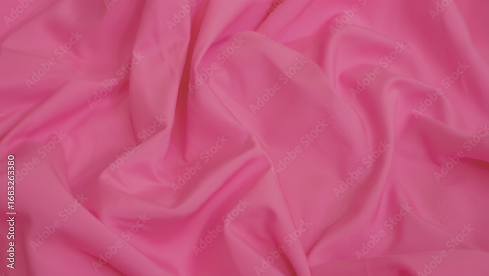 Obraz premium Vibrant pink fabric with soft folds and gentle texture