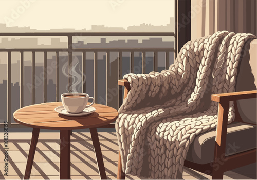 Cozy Coffee on Balcony