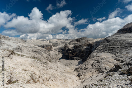 Barren rocky peaks in high mountain wilderness