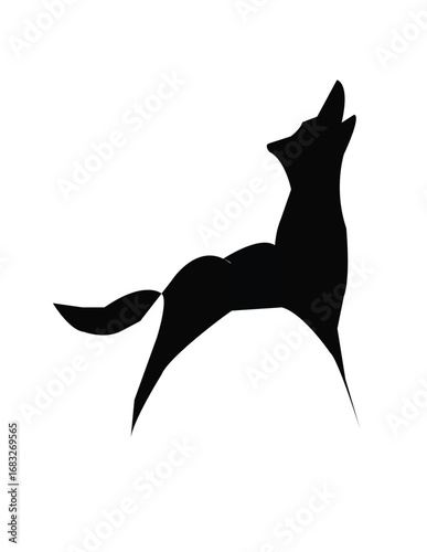 vector silhouette of a fox