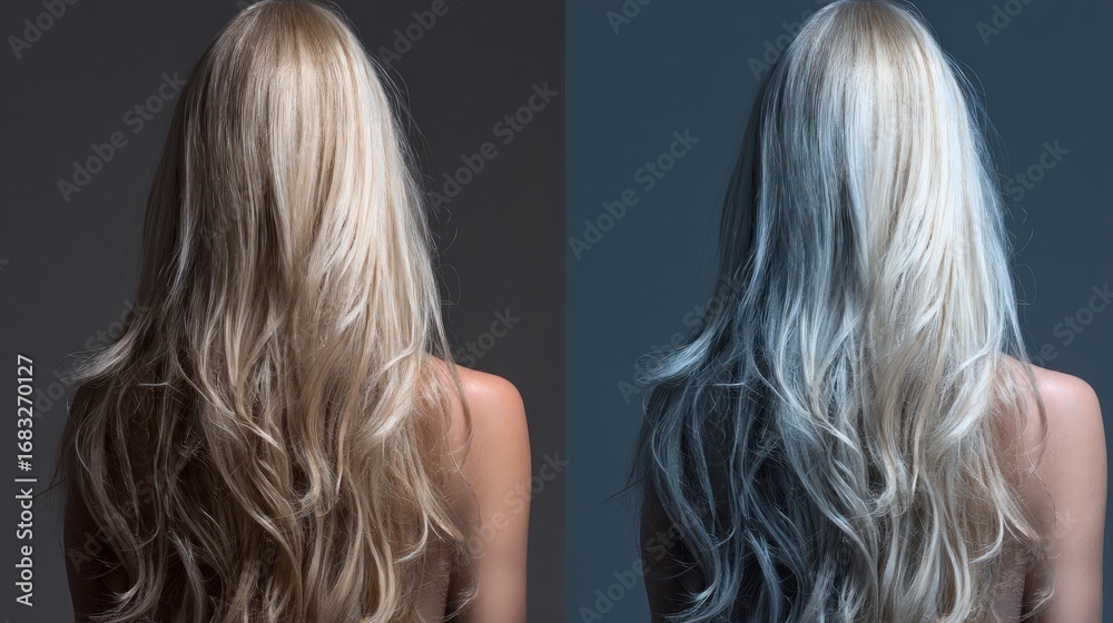 Naklejka premium Blonde hair color comparison