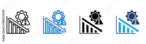 Crisis Management icon Multi Style Vector Illustration