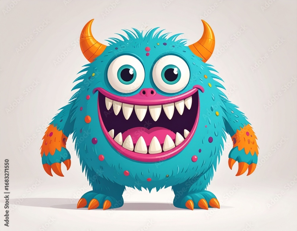 Naklejka premium Friendly Monster with Big Teeth