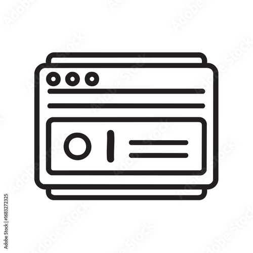 A simple line drawing of a web browser window.