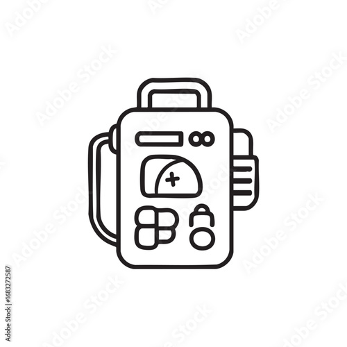  A simple outline of a portable defibrillator.