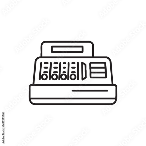 A simple outline of a cash register.